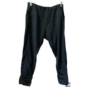 DGD Workout Pants 2X Plus Capri High Rise Compression Sporty Dark Minimalist
